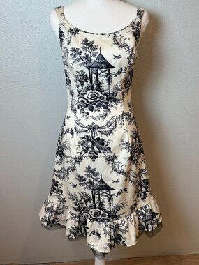 Vtg Jessica McClintock for Gunne Sax Millennium 2000 Toile Dress Juniors 5 Y2K